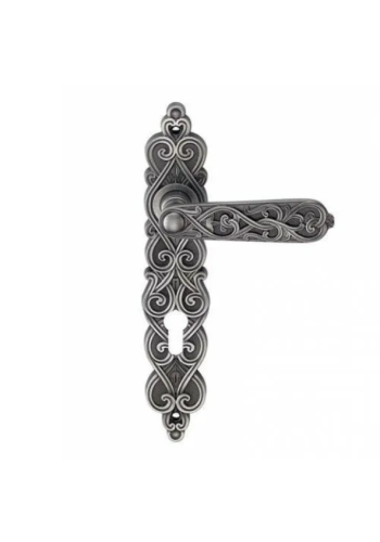 Ручка ARABESCO BL. SILVER (CL) (на планке под ключевой цилиндр, чернёное серебро)